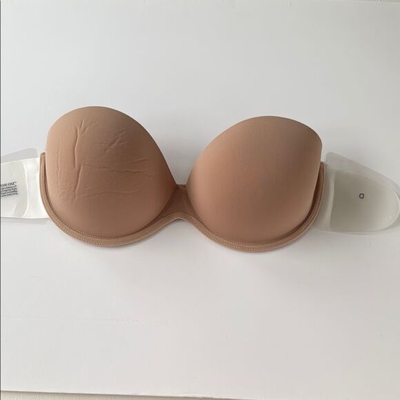 LINGERIE SOLUTIONS BACKLESS STRAPLESS BRA NUDE STICK ON D CUP - Picture 4 of 7